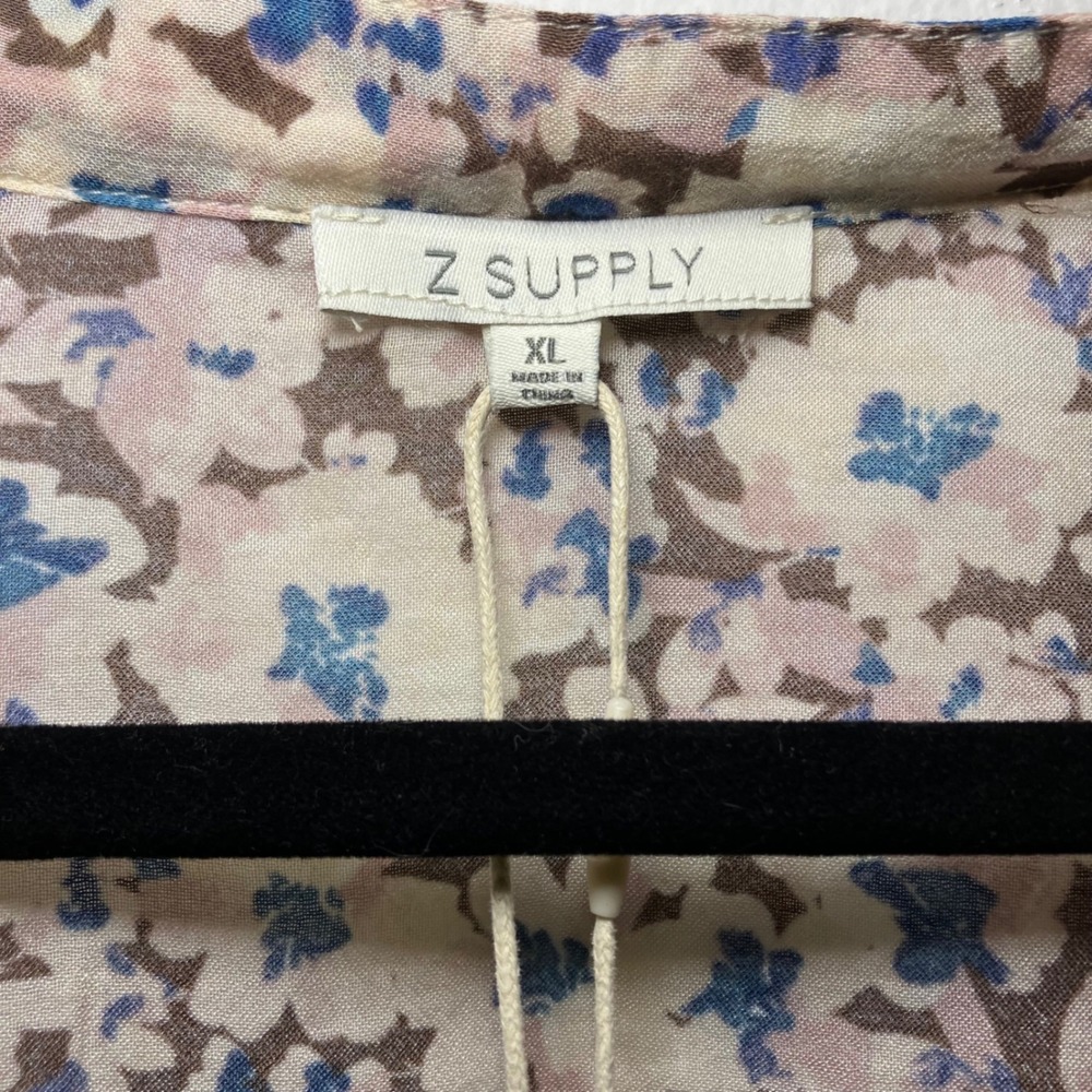 Z Supply XL Floral V-Neck Button Up Long Sleeve Blouse - Picture 3 of 12